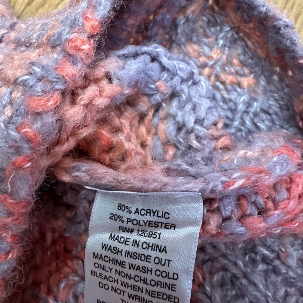 A.N.A NWT mock neck striped pastel pinks knit sweater sz L, 22”p2p - Picture 7 of 9